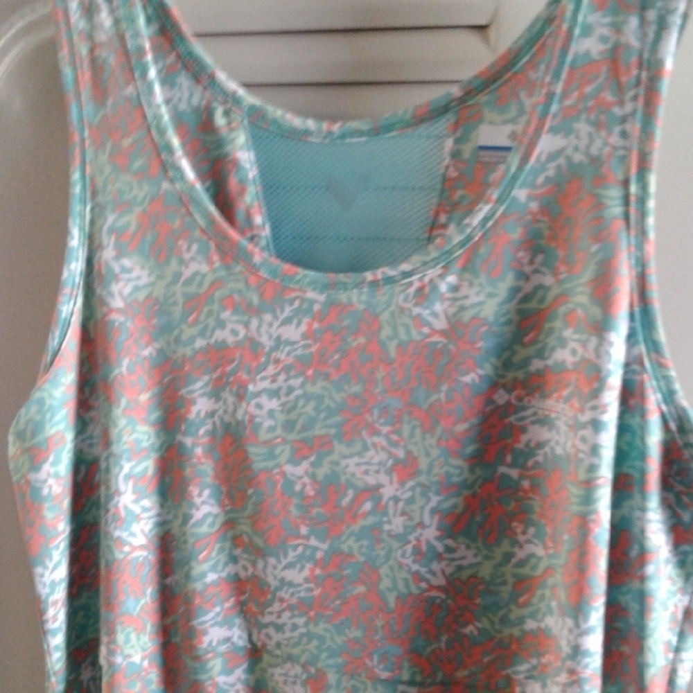 Columbia Teal and Coral Patterned Top - Picture 7 of 8